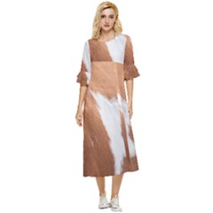 Horse Coat Animal Equine Double Cuff Midi Dress by artworkshop