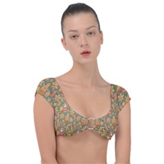 Pattern Seamless Gingerbread Christmas Decorative Cap Sleeve Ring Bikini Top by artworkshop