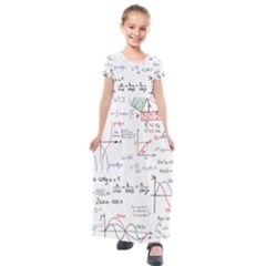 Math Formula Pattern Kids  Short Sleeve Maxi Dress by Wegoenart