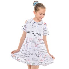 Math Formula Pattern Kids  Short Sleeve Shirt Dress by Wegoenart