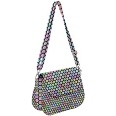 Honeycomb Art Pattern Design Background Saddle Handbag by Wegoenart