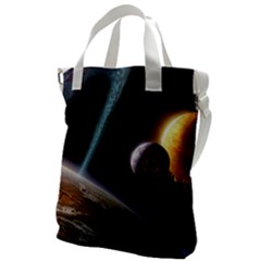 Planets In Space Canvas Messenger Bag by Sapixe