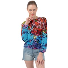 Graffiti-wall-mural-painting-arts Banded Bottom Chiffon Top by Simbadda