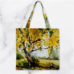 Landscape Painting Meadow Garden Zipper Grocery Tote Bag by Wegoenart