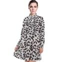 Grey And Black Jaguar Dots Long Sleeve Chiffon Shirt Dress View1