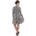 Grey And Black Jaguar Dots Long Sleeve Chiffon Shirt Dress View2