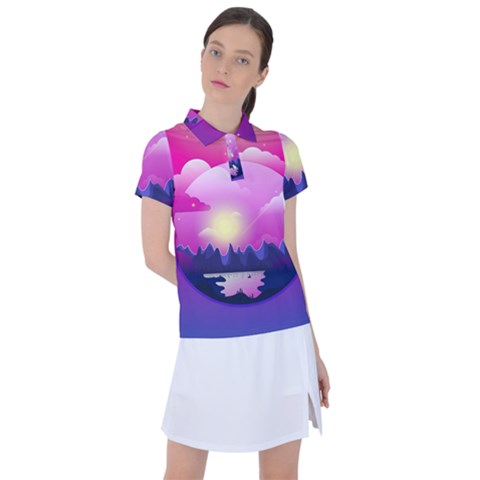 Landscape Illustration Illustrator Women s Polo Tee by Wegoenart