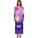 Landscape Illustration Illustrator Long Sleeve Velour Longline Maxi Dress View1