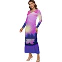 Landscape Illustration Illustrator Long Sleeve Velour Longline Maxi Dress View2