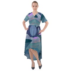 Landscapes Moon Stars Night Front Wrap High Low Dress by Wegoenart