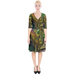 Chameleon Reptile Lizard Animal Wrap Up Cocktail Dress by Wegoenart