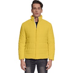 Geometric-pattern-yellow Men s Puffer Bubble Jacket Coat by nateshop