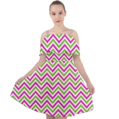 Mave,chevron,white,navi,purple Cut Out Shoulders Chiffon Dress by nateshop