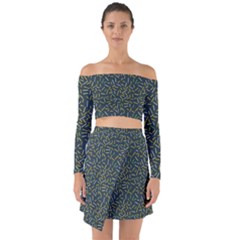 Abstract Pattern Sprinkles Sprinkle Off Shoulder Top With Skirt Set by Wegoenart