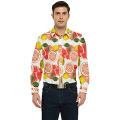 Citrus Fruit Seamless Pattern Men s Long Sleeve  Shirt by Wegoenart