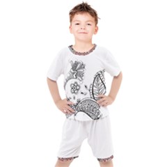 Im Fourth Dimension Black White 28 Kids  Tee And Shorts Set by imanmulyana