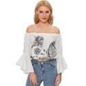 IM Fourth Dimension Black White 28 Off Shoulder Flutter Bell Sleeve Top View1