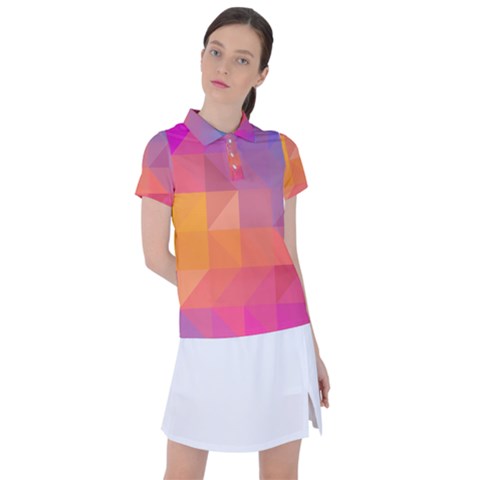 Illustration Geometric Pattern Design Graphic Women s Polo Tee by Wegoenart