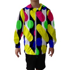 Illustration Geometric Form Circle Line Pattern Kids  Hooded Windbreaker by Wegoenart