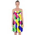 Illustration Geometric Form Circle Line Pattern Ruffle Detail Chiffon Dress View1