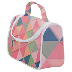 Illustration Pink Background Geometric Triangle Satchel Handbag by Wegoenart