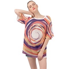 Illustration Colorful Yellow Purple Orange Oversized Chiffon Top by Wegoenart