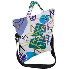 Abstract Pattern Fold Over Handle Tote Bag by Wegoenart