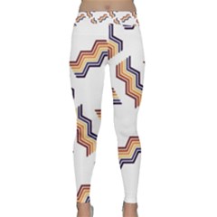 Illustration Abstract-art Diagonal Stripe Stripes Classic Yoga Leggings by Wegoenart
