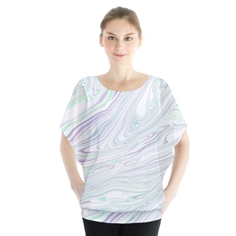 Illustration Marble Texture Marble Painting Batwing Chiffon Blouse by Wegoenart