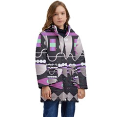 Illustration Background Abstract Geometric Kid s Hooded Longline Puffer Jacket by Wegoenart