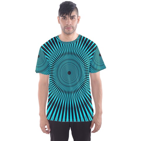 Illusion Geometric Background Men s Sport Mesh Tee by Wegoenart