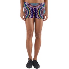 Illustration Kaleidoscope Geometric Circles Yoga Shorts by Wegoenart