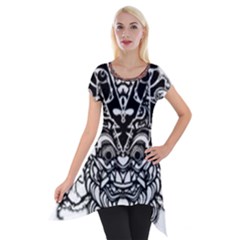 Im Fourth Dimension Black White 35 Short Sleeve Side Drop Tunic by imanmulyana