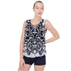 Im Fourth Dimension Black White 35 Bubble Hem Chiffon Tank Top by imanmulyana