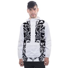 Im Fourth Dimension Black White 35 Men s Front Pocket Pullover Windbreaker by imanmulyana