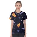 Cosmos Rocket Spaceships Ufo Women s Cotton Tee View1