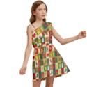 Illustration Template Christmas Pattern Kids  One Shoulder Party Dress View2