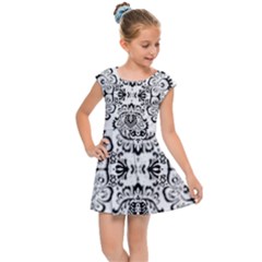 Im Fourth Dimension Black White 57 Kids  Cap Sleeve Dress by imanmulyana