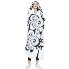 Im Fourth Dimension Black White 57 Wearable Blanket by imanmulyana