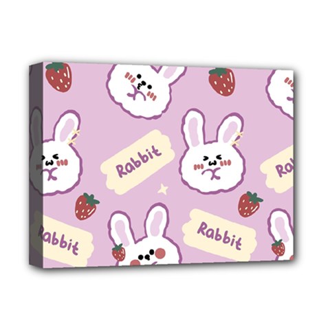 Illustration Rabbit Cartoon Background Pattern Deluxe Canvas 16  X 12  (stretched)  by Sudhe