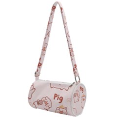 Pig Cartoon Background Pattern Mini Cylinder Bag by Sudhe