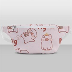 Pig Cartoon Background Pattern Waist Bag  by Sudhe