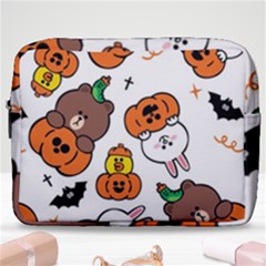 Illustration Pumpkin Bear Bat Bunny Chicken Make Up Pouch (large) by Sudhe