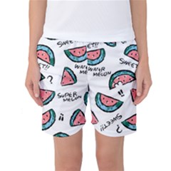 Illustration Watermelon Fruit Sweet Slicee Women s Basketball Shorts by Sudhe