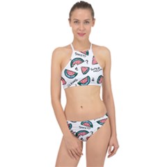 Illustration Watermelon Fruit Sweet Slicee Racer Front Bikini Set by Sudhe