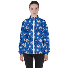 Illustration Duck Cartoon Background Women s High Neck Windbreaker by Sudhe