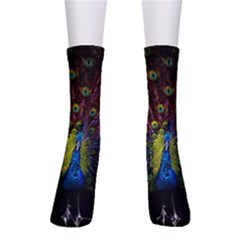 Beautiful Peacock Feather Crew Socks by Jancukart