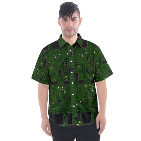 Board Conductors Circuits Men s Short Sleeve Shirt by Jancukart