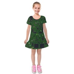 Board Conductors Circuits Kids  Short Sleeve Velvet Dress by Jancukart