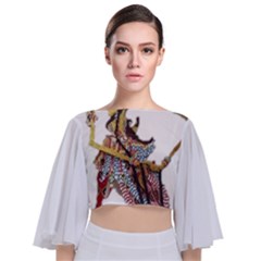 Im Fourth Dimension Abimanyu Tie Back Butterfly Sleeve Chiffon Top by imanmulyana